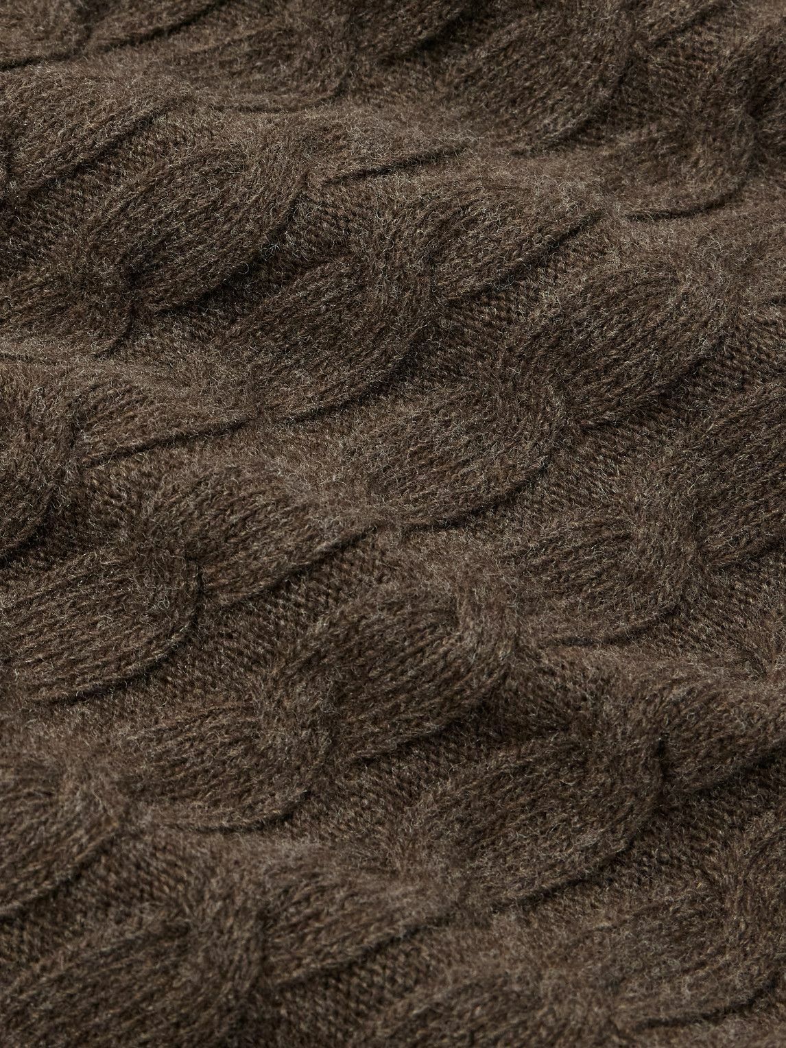 mfpen - Editor Cable-Knit Wool Zip-Up Cardigan - Brown