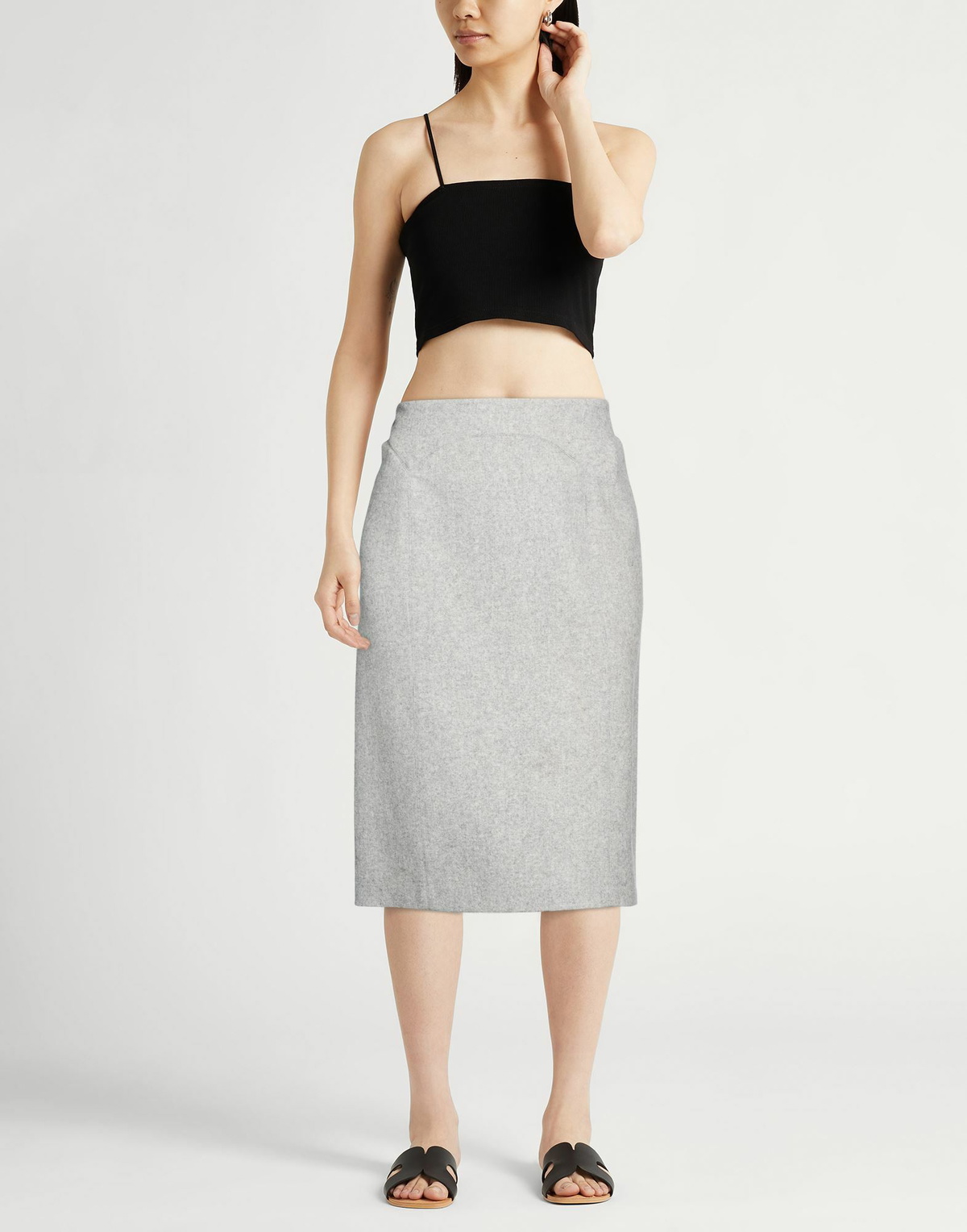 Ermanno Scervino Womens Midi skirt in Light grey