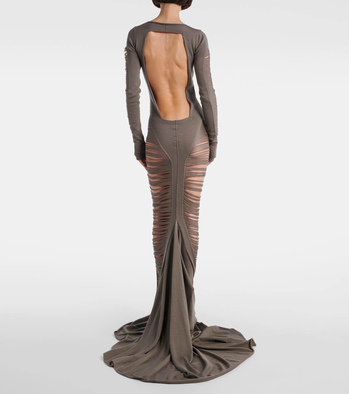 chinese dress ladies Tie Dye Distressed Mesh Slit Halter Maxi Dress – BellaWear main image 0