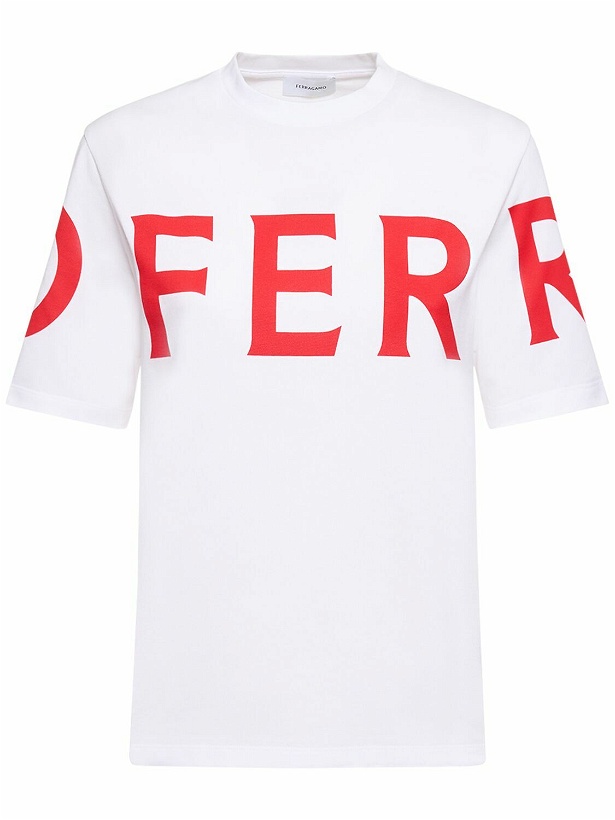 Photo: FERRAGAMO - Logo Cotton Jersey Short Sleeve T-shirt