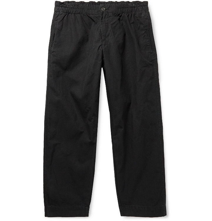 Photo: YMC - Dum Dum Cropped Waxed Organic Cotton-Ripstop Trousers - Black