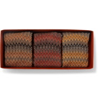 Missoni - Three-Pack Crochet-Knit Cotton-Blend Socks - Orange