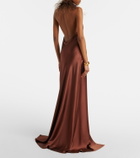 The New Arrivals Ilkyaz Ozel Jazzy embellished feather-trimmed gown