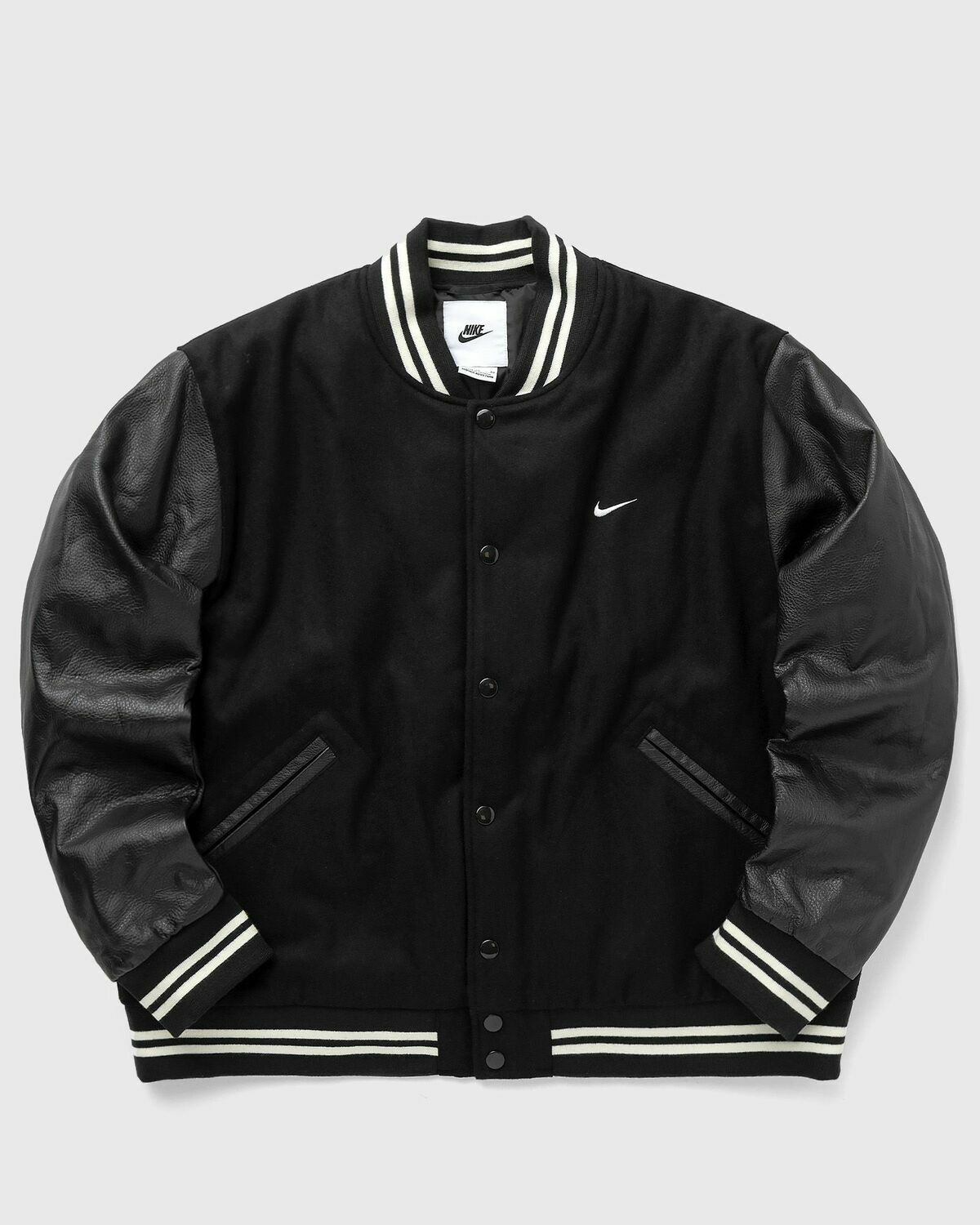 Nike Sportswear Essentials Black White Lined Bomber Jacket Men orders Size XL