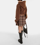 Acne Studios Pleated plaid wool-blend miniskirt