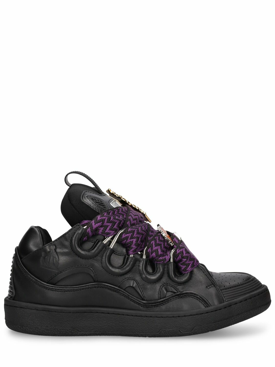 LANVIN - Curb Leather And Pins Sneakers Lanvin