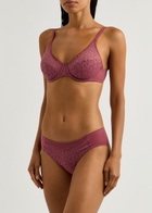 Chantelle Norah Panelled Stretch-jersey Briefs Dark Red XL (UK16 / XL)