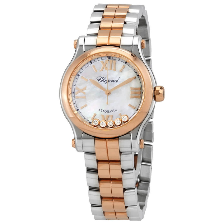 Photo: Chopard Happy Sport Automatic 18kt Rose Gold & Stainless Steel & Diamonds Ladies Watch 278573-6019