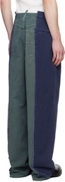 Dsquared2 Blue Re-Worked Colorblock Easy Zoot Trousers