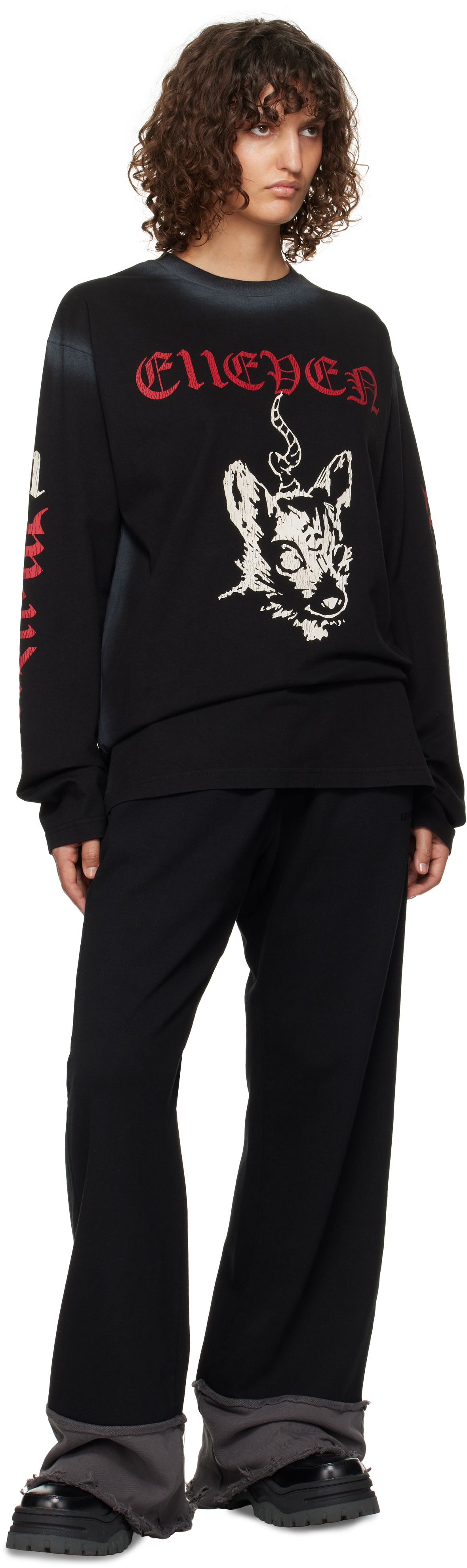 We11done Black 11 Long-Sleeved T-shirt