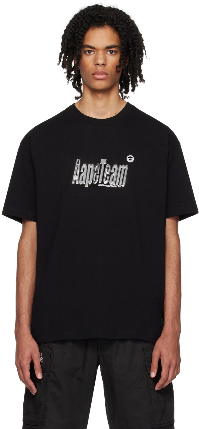 AAPE by A Bathing Ape Black Bonded T-Shirt AAPE by A Bathing Ape