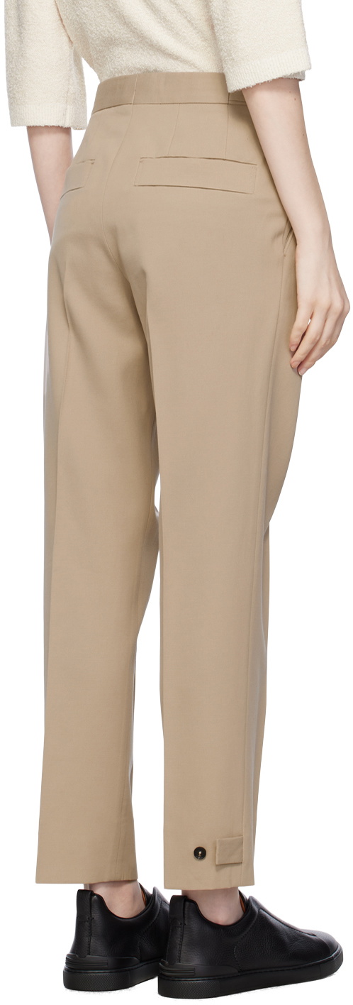 ZEGNA Beige Pleated Trousers