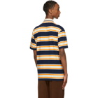 Gucci Orange and Navy Striped Polo