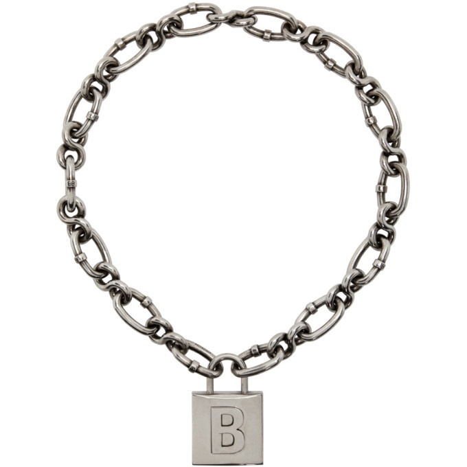 Photo: Balenciaga Silver Lock Chain Necklace