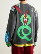 The Elder Statesman - Mythical Creatures Jacquard-Knit Cashmere-Blend Cardigan - Multi
