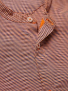 Massimo Alba - Noto2 Grandad-Collar Checked Cotton Shirt - Orange