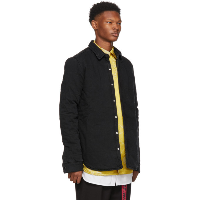 Off-White Black Denim Gradient Puffer Jacket Off-White