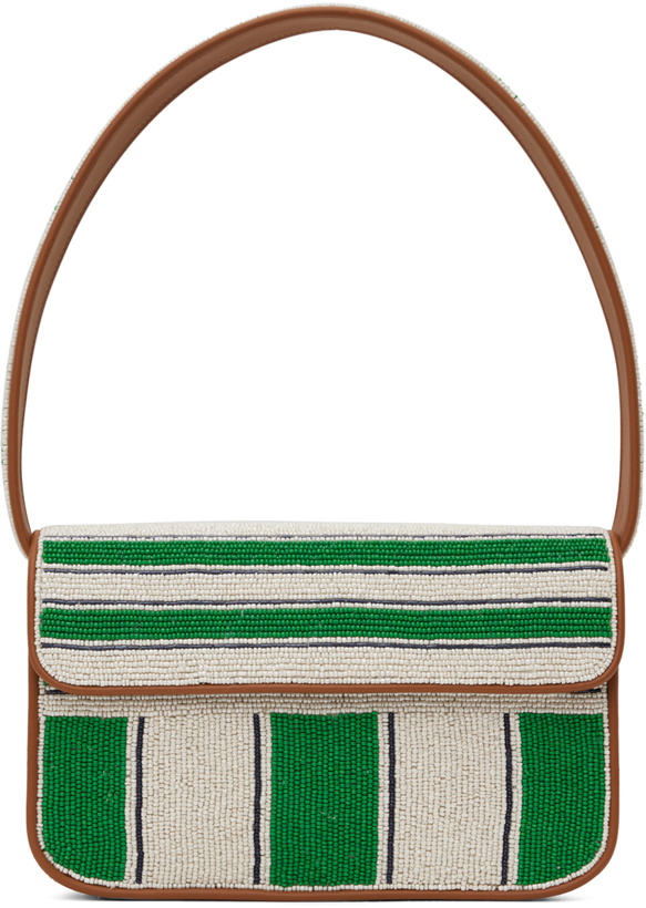 Photo: Staud Off-White & Green Tommy Beaded Bag