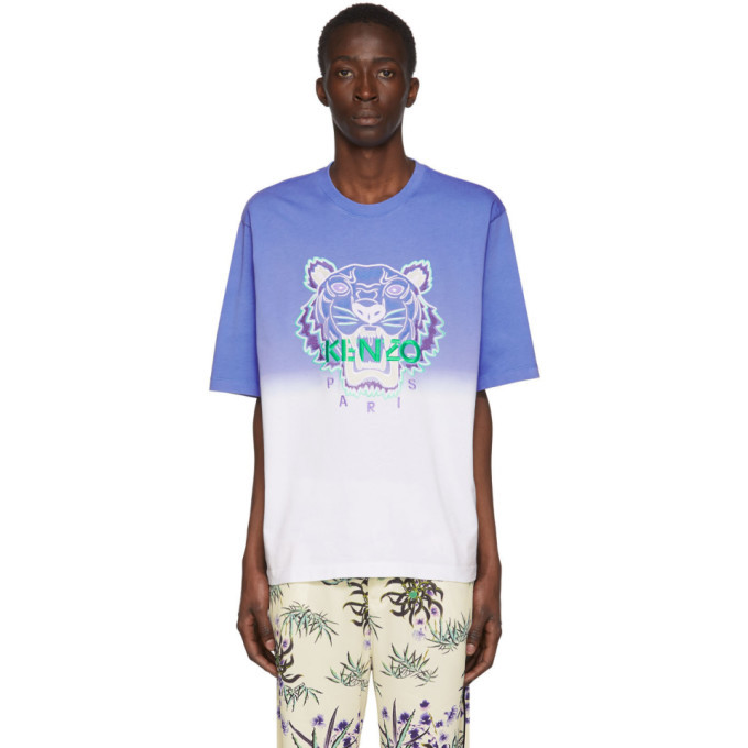 Photo: Kenzo Blue and White Dip Dyed Tiger T-Shirt