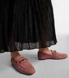 Tod's T Ring suede loafers