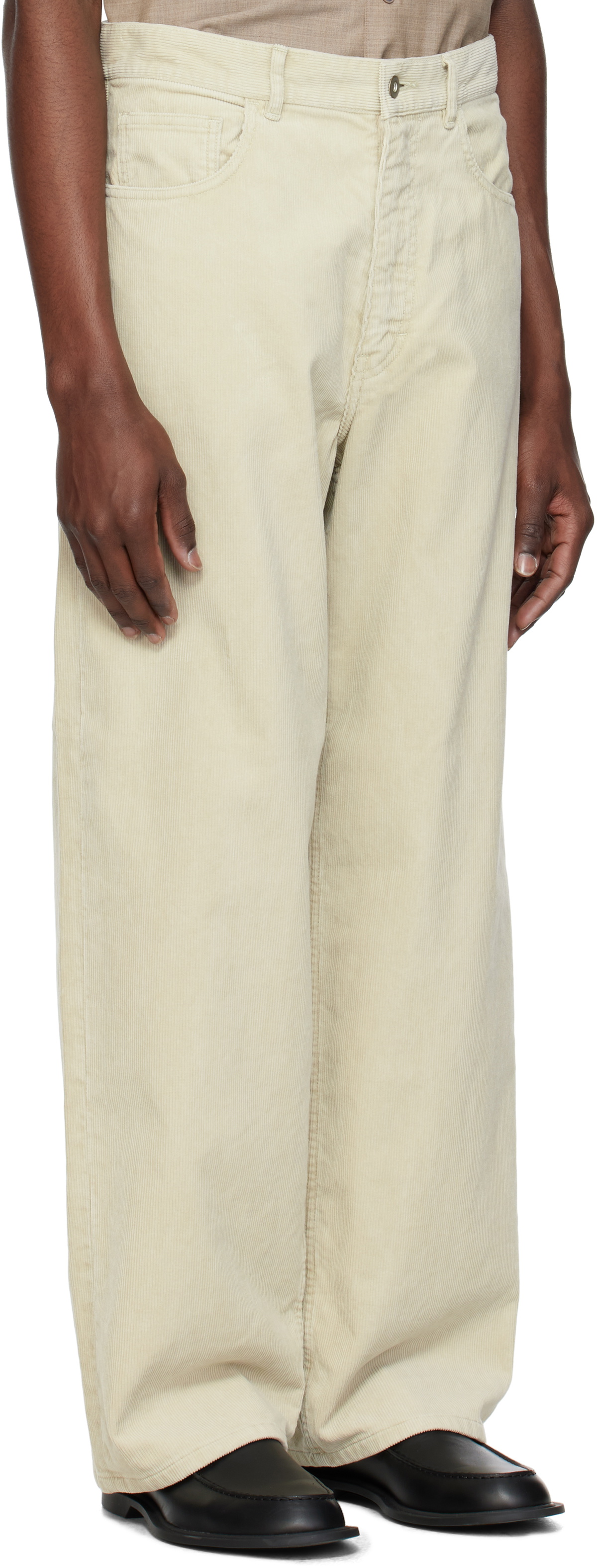 【サイズ2 ホワイト】 auralee CORDUROY WIDE PANTS Cotton corduroy wide-leg pants in white - Auralee | Mytheresa