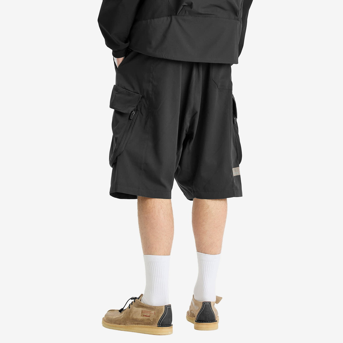 Poliquant Men's Deformed Cargo Pocket Jungle Shorts in Black