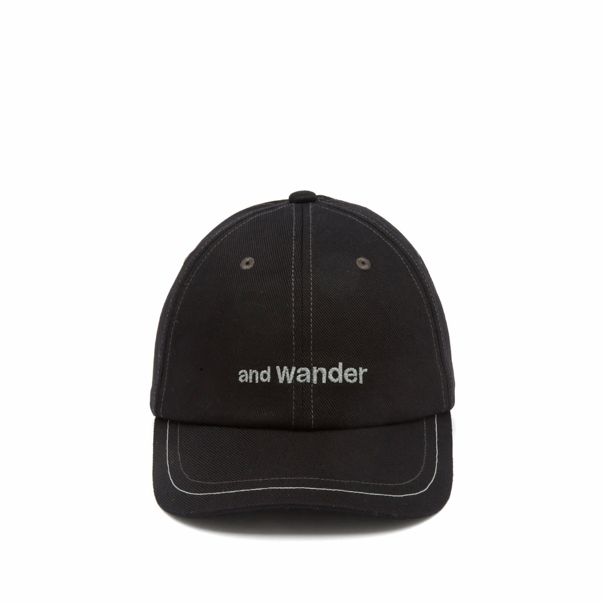 and wander Cotton Twill Cap in Black 