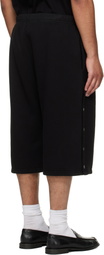 Les Tien Black Part Snap Shorts