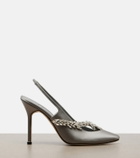 Balenciaga x Manolo Blahnik satin slingback pumps