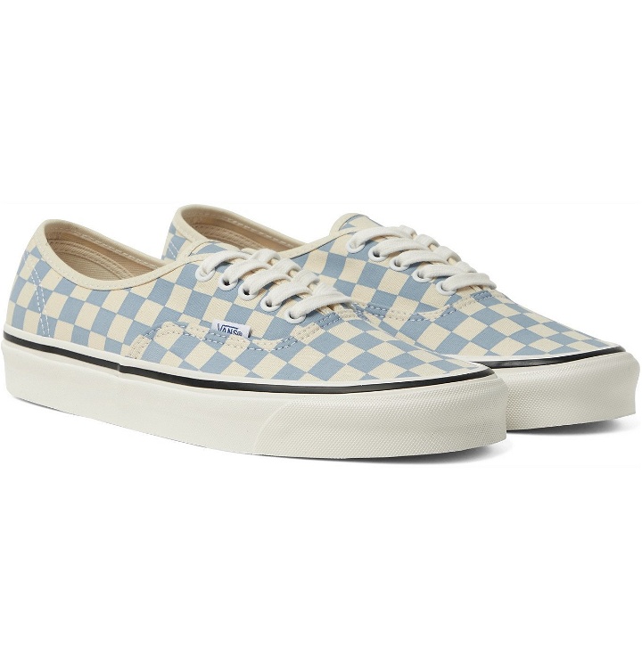 Photo: Vans - Anaheim Factory Authentic 44 DX Checkerboard Canvas Sneakers - Blue