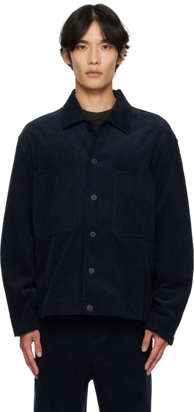 Photo: LE17SEPTEMBRE Navy Corduroy Layered Pocket Jacket