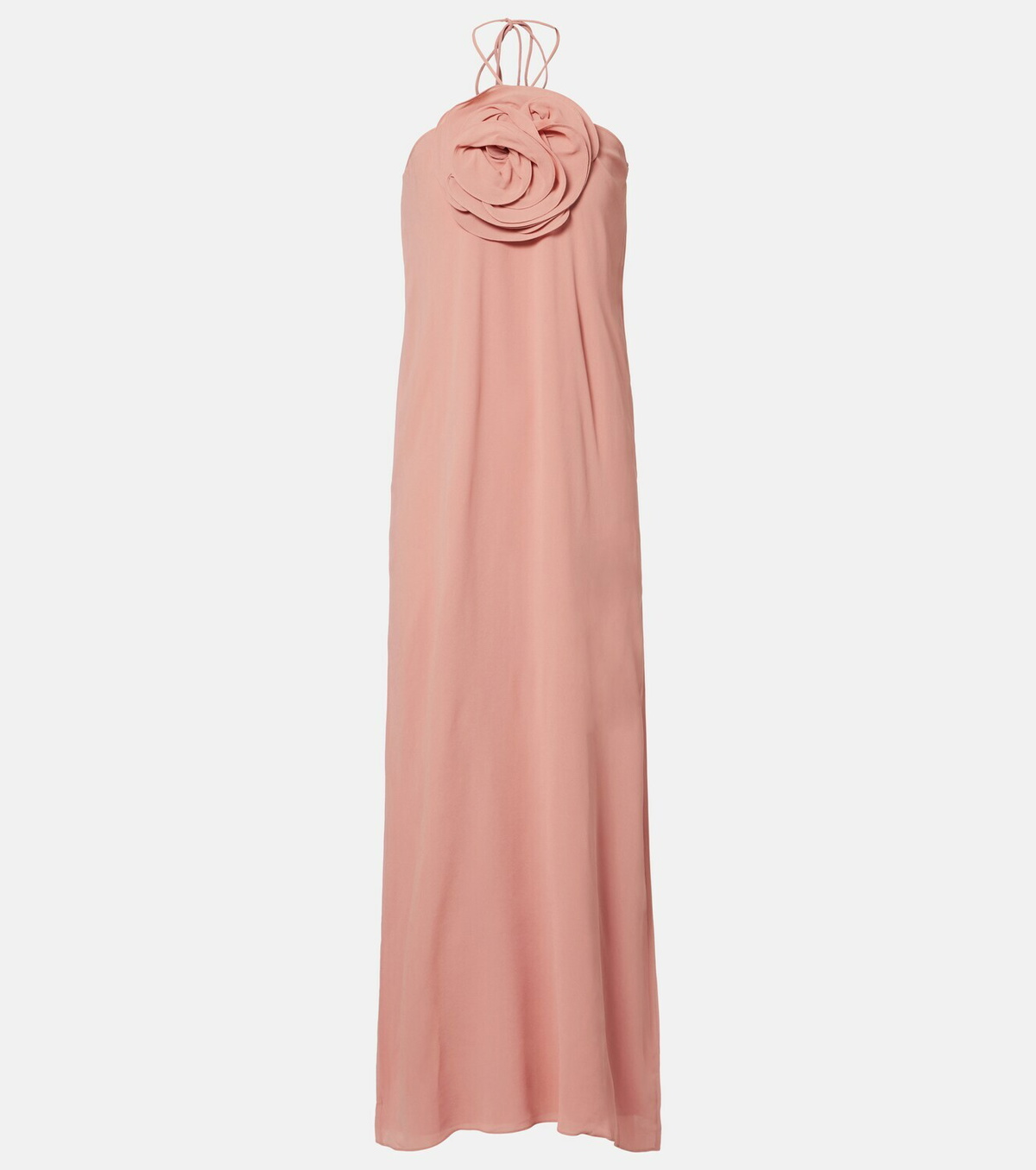 Adriana Degreas Floral-appliqué halterneck maxi dress