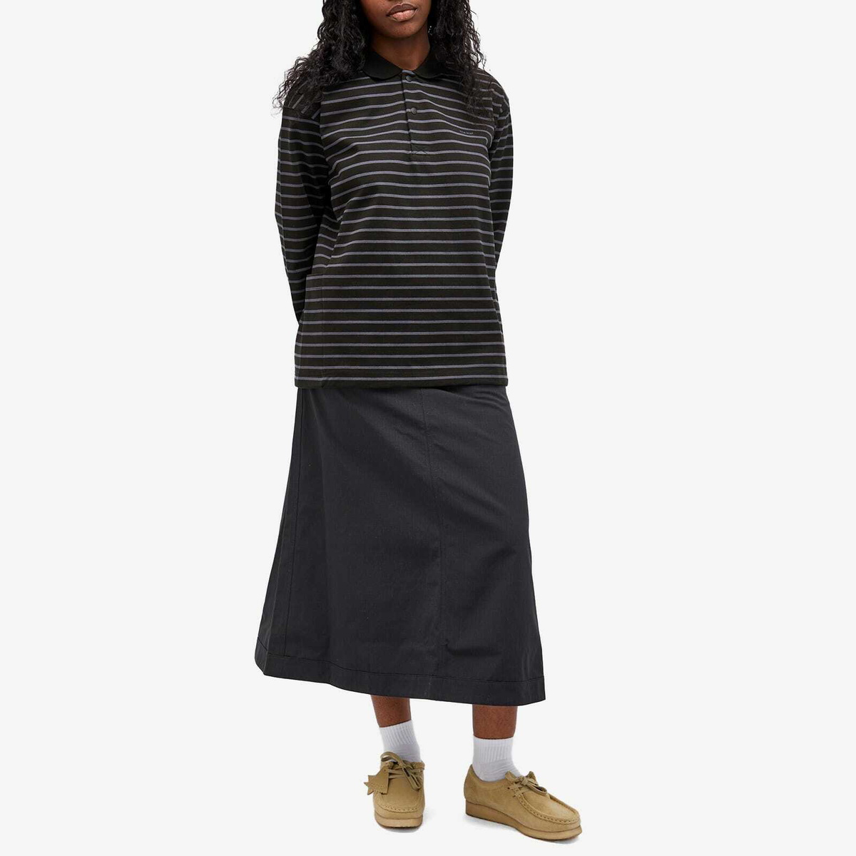 Snow Peak Women's Takibi Ripstop Midi Skirt in Black
