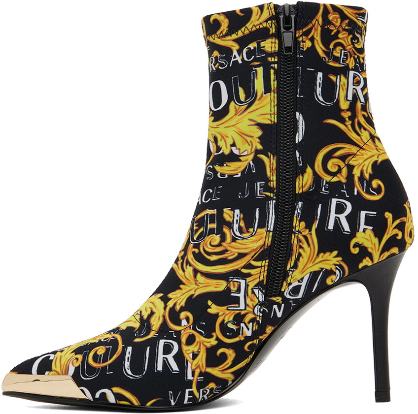 Versace Jeans Couture Black & Yellow Scarlett Boots Versace