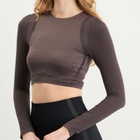 ON Women's Studio Knit Lg-T Crop in Pebble/Black