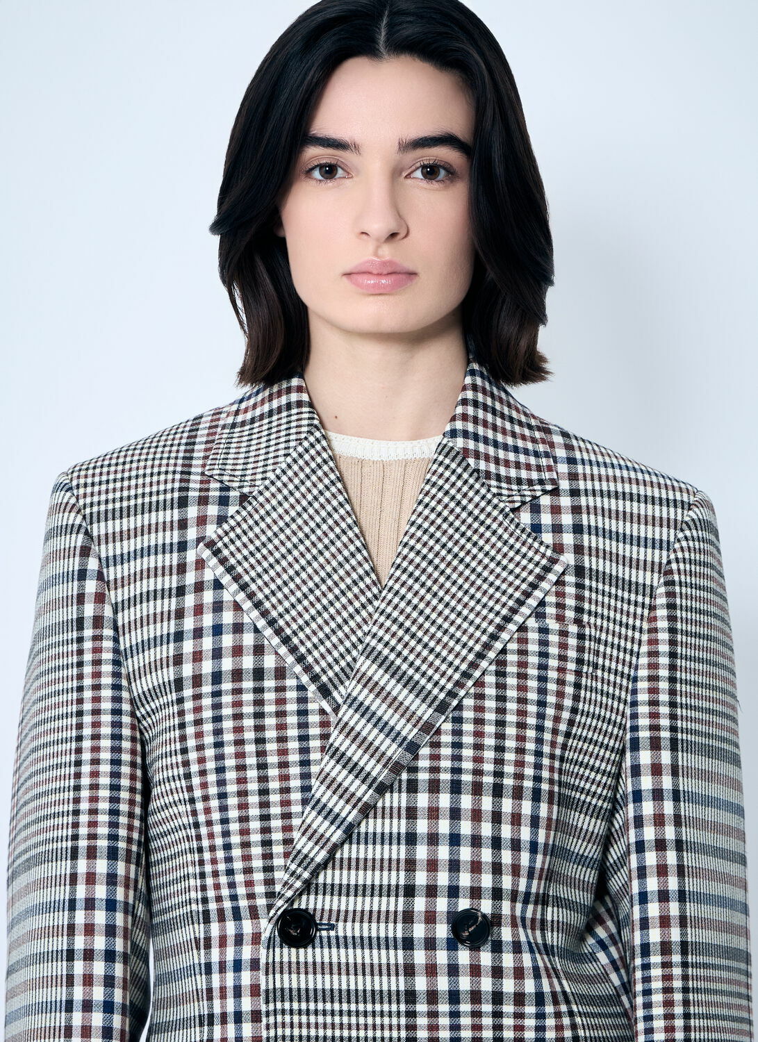 Bottega Veneta Structured Check-Cotton Blazer