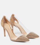 Gianvito Rossi - Plexi 85 suede and PVC pumps
