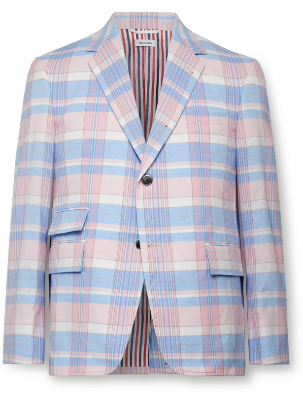 Photo: Thom Browne - Checked Cotton Blazer - Pink