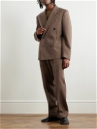 Lemaire - Double-breasted Wool and Cotton-Blend Blazer - Brown