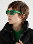 Bottega Veneta - Unapologetic Square-Frame Rubber-Trimmed Acetate Sunglasses