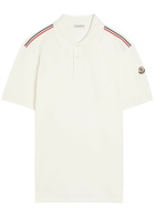 Moncler Logo-appliquéd Piqué Cotton Polo Shirt White