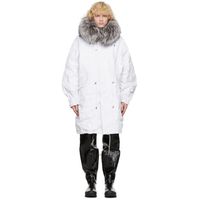 Photo: Mr and Mrs Italy White Nick Wooster Edition Crinkled Parka
