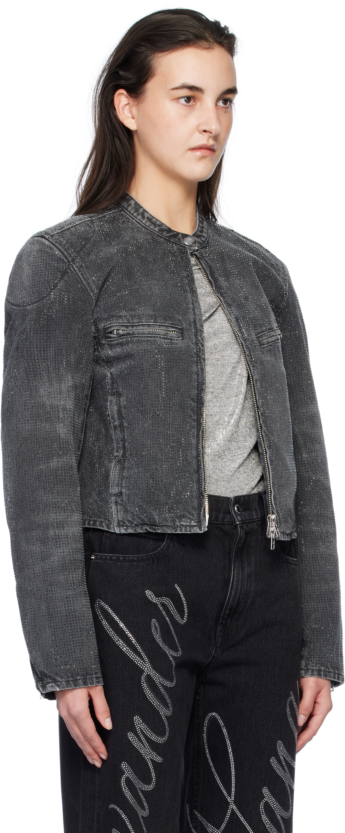 ジャケット・アウター ALEXANDERMQUEEN McQueen Leather & Denim Biker Jacket | Saks Fifth Avenue