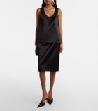 Saint Laurent Satin pencil skirt