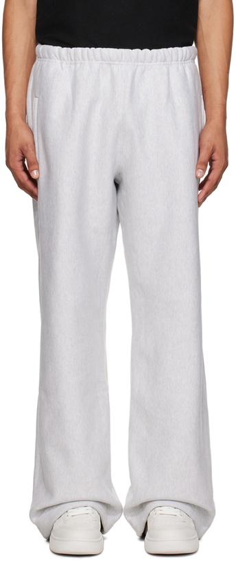 Photo: Alexander Wang Gray Oversized Embroidered Logo Sweatpants