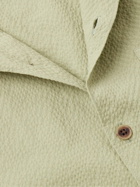 NN07 - Julio 1040 Convertible-Collar Stretch Organic Cotton-Seersucker Shirt - Green