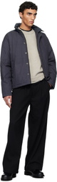 Izzue Gray Indigo-Dyed Down Jacket
