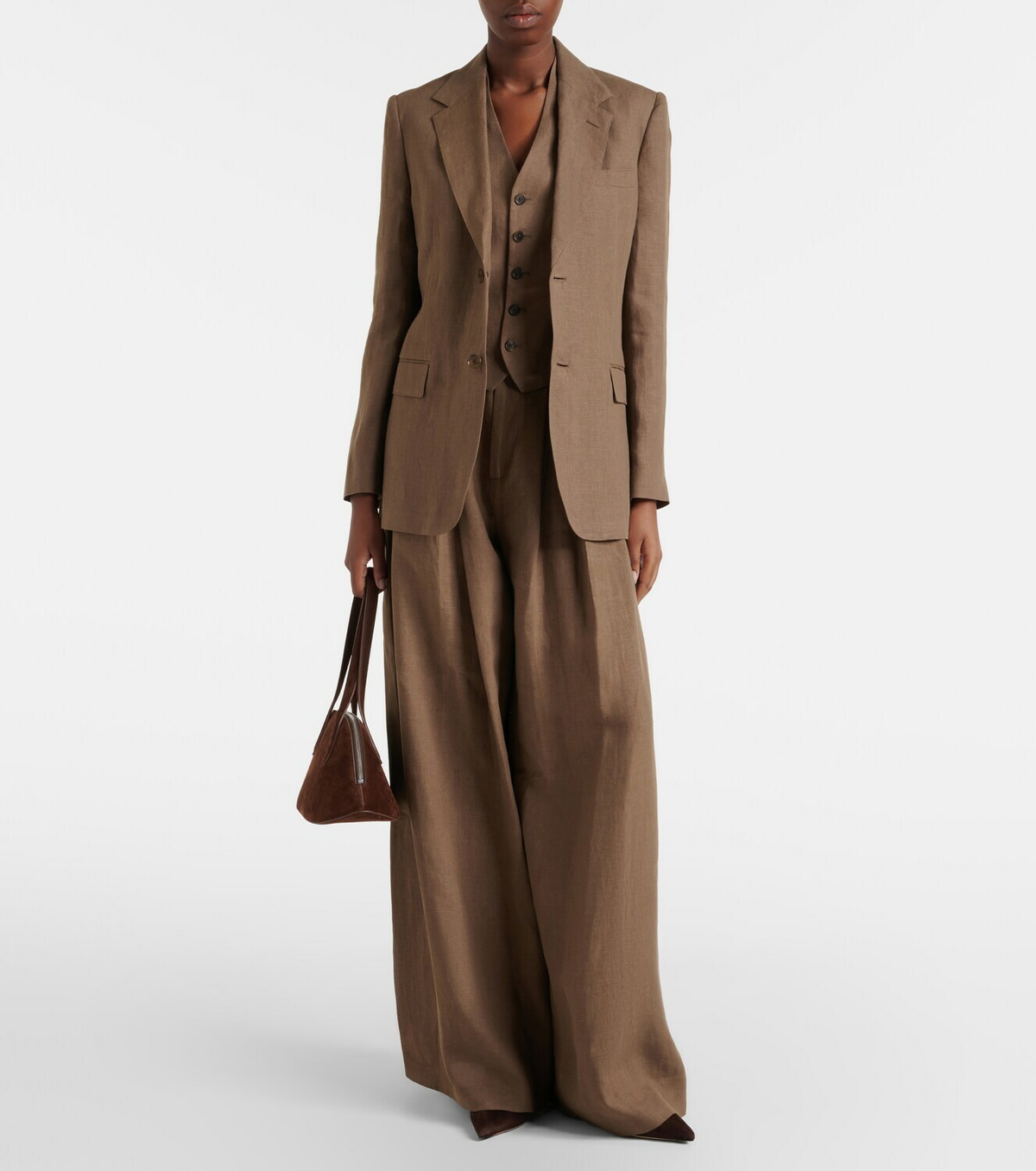Ralph Lauren Collection Greer linen, cashmere, and silk wide-leg pants