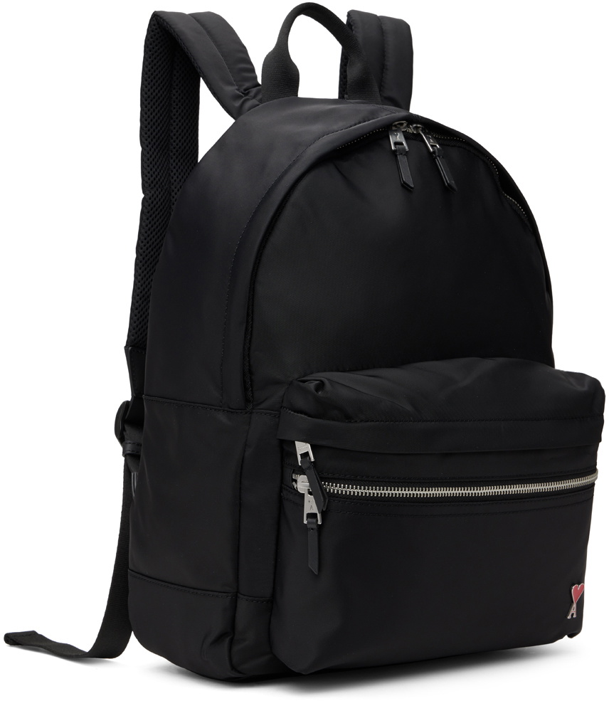 AMI Paris Black Ami de Cœur Backpack AMI