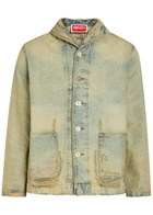Kenzo Shawl-collar Distressed Denim Jacket